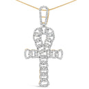 Men's 10K Yellow Gold 1.00 Cttw Ankh Cross Pendant-2
