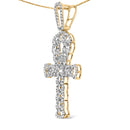 Men's 10K Yellow Gold 1.00 Cttw Ankh Cross Pendant-3
