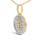 10K Yellow Gold 2-1/3 Cttw Diamond Bitcoin Letter B Pendant Necklace-3