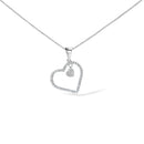 925 Sterling Silver 1/3ct TDW Diamond Heart Pendant Necklace-1