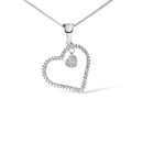 925 Sterling Silver 1/3ct TDW Diamond Heart Pendant Necklace-2