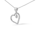 925 Sterling Silver 1/3ct TDW Diamond Heart Pendant Necklace-3