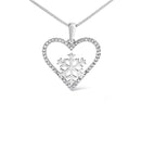 925 Sterling Silver 1/10ct TDW Diamond Heart Pendant Necklace 18"-2