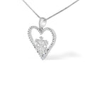 925 Sterling Silver 1/10ct TDW Diamond Heart Pendant Necklace 18"-3
