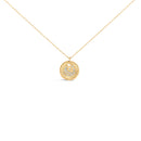 10K Yellow Gold Diamond Accent Crescent Moon Pendant Necklace-1