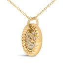 10K Yellow Gold Diamond Accent Crescent Moon Pendant Necklace-3