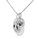 .925 Sterling Silver 1/5 Cttw White and Black Diamond Beagle Dog Medallion and Charm 18" Pendant Necklace (I-J Color, I2-I3 Clarity)-7