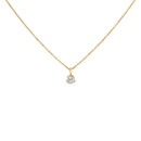 14K Yellow Gold 3/8 Cttw 3 Prong Martini Set Round Diamond Solitaire Pendant Necklace (G-H Color, SI2-I1 Clarity) - 18" Inches-2