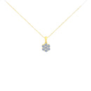 14K Yellow Gold 1.00 Cttw Brilliant Round-Cut Diamond 7 Stone Floral Cluster 18" Pendant Necklace (H-I Color, SI2-I1 Clarity)-5