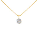 14K Yellow Gold 2.00 Cttw Brilliant Round-Cut Diamond 7 Stone Flower Cluster 18" Pendant Necklace (H-I Color, SI2-I1 Clarity)-5