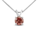 10K White Gold 1/4 Cttw Round Brilliant Cut Lab Grown Blue Diamond 4-Prong Solitaire Pendant Necklace (Blue Color, VS2-SI1 Clarity) - 18"-5