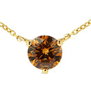 14K Yellow Gold 1/2 Cttw Martini Set Lab Grown Yellow Diamond Solitaire 18" Pendant Necklace (Yellow Color, VS2-SI1 Clarity)-6