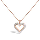 .925 Sterling Silver 1.00 Cttw Diamond Heart 18" Pendant Necklace (I-J Color, I2-I3 Clarity)-9