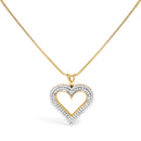 .925 Sterling Silver 1.00 Cttw Diamond Heart 18" Pendant Necklace (I-J Color, I2-I3 Clarity)-8