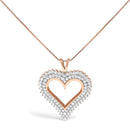.925 Sterling Silver 1.00 Cttw Diamond Heart 18" Pendant Necklace (I-J Color, I2-I3 Clarity)-15
