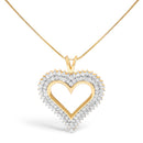 .925 Sterling Silver 1.00 Cttw Diamond Heart 18" Pendant Necklace (I-J Color, I2-I3 Clarity)-14