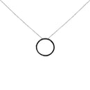 .925 Sterling Silver 4.0 Cttw Black Diamond Open Hoop Circle 18" Pendant Necklace (Black Color, I2-I3 Clarity)-8