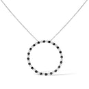 .925 Sterling Silver 2.0 Cttw Alternating Black and White Diamond Open Hoop Circle Pendant Necklace (H-I Color, I2-I3 Clarity) - 18" Inches-4