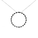 .925 Sterling Silver 3.0 Cttw Alternating Black and White Diamond Open Hoop Circle Pendant Necklace (H-I Color, I3 Clarity) - 18" Inches-4