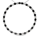 .925 Sterling Silver 3.0 Cttw Alternating Black and White Diamond Open Hoop Circle Pendant Necklace (H-I Color, I3 Clarity) - 18" Inches-5