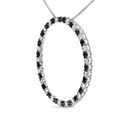 .925 Sterling Silver 3.0 Cttw Alternating Black and White Diamond Open Hoop Circle Pendant Necklace (H-I Color, I3 Clarity) - 18" Inches-6