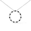 .925 Sterling Silver 1 3/4 Cttw Alternating Black and White Diamond Open Circle Hoop Pendant Necklace (H-I Color, I2-I3 Clarity) - 18" Inches-4