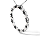 .925 Sterling Silver 1 3/4 Cttw Alternating Black and White Diamond Open Circle Hoop Pendant Necklace (H-I Color, I2-I3 Clarity) - 18" Inches-6