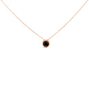 14K Rose Gold 3 1/2 Cttw Bezel-Set Black Round Diamond Solitaire Pendant Necklace (Black Color, I2-I3 Clarity) - 18"-1