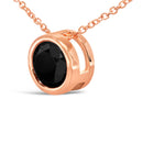 14K Rose Gold 3 1/2 Cttw Bezel-Set Black Round Diamond Solitaire Pendant Necklace (Black Color, I2-I3 Clarity) - 18"-3