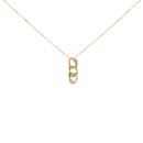 14K Yellow Gold Plated .925 Sterling Silver 1/6 Cttw Diamond Interlocking Triple Asymmetric Circle Hoop 18" Pendant Necklace (H-I Color, I1-I2 Clarity)-5