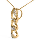 14K Yellow Gold Plated .925 Sterling Silver 1/6 Cttw Diamond Interlocking Triple Asymmetric Circle Hoop 18" Pendant Necklace (H-I Color, I1-I2 Clarity)-6