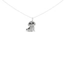 .925 Sterling Silver 1 1/4 Cttw Diamond Shih Tzu Dog Pendant Necklace 18 inch (Black and I-J Color, I2-I3 Clarity)-6
