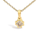 14K Yellow Gold Plated Sterling Silver 1/5 Cttw Diamond Swirl Pendant Necklace-2