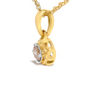 14K Yellow Gold Plated Sterling Silver 1/5 Cttw Diamond Swirl Pendant Necklace-3