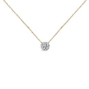 14K Yellow Gold Plated Sterling Silver 3/8 Cttw Diamond Cluster Pendant Necklace-1