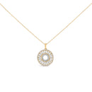 14K Yellow Gold Plated Sterling Silver 1 1/6 Cttw Diamond Sunburst Medallion Pendant Necklace-1