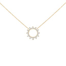 14K Yellow Gold Plated Sterling Silver 3/4 Cttw Diamond Starburst Pendant Necklace-1