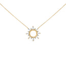 14K Yellow Gold Plated Sterling Silver 5/8 Cttw Diamond Open Starburst Pendant Necklace-1
