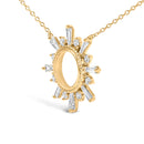 14K Yellow Gold Plated Sterling Silver 5/8 Cttw Diamond Open Starburst Pendant Necklace-3