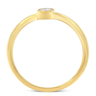 14K Yellow Gold Plated .925 Sterling Silver Miracle Set Diamond Ring (1/20 Cttw, J-K Color, I1-I2 Clarity) - Size 6 - 0
