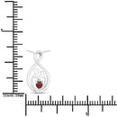 0.14 Carat Genuine Garnet .925 Sterling Silver Pendant-3