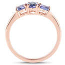 18K Rose Gold Plated 0.90 Carat Genuine Tanzanite .925 Sterling Silver Ring-2