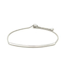 14k White Gold Smooth Curved Bar Lariat Design Bracelet-2