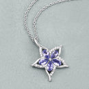 1.17 Carat Genuine Tanzanite and White Zircon .925 Sterling Silver Pendant-4