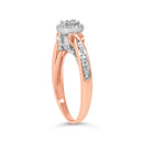 14K Rose Gold Plated Sterling Silver 1/6 Cttw Diamond Knot Cluster Ring-4