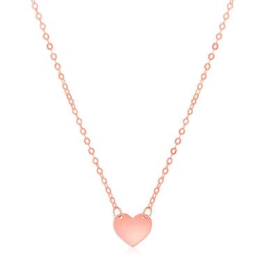 14k Rose Gold Polished Mini Heart Necklace