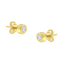 10K White Gold 1/4 Cttw Round Brilliant-Cut Near Colorless Diamond Bezel-Set Stud Earrings (H-I Color, I1-I2 Clarity)-5
