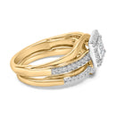 14K Yellow Gold Plated Sterling Silver 1/2 Cttw Princess Square Diamond Bridal Set-2