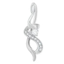 Espira 10K White Gold 1/5 cttw Round Cut Diamond Swirl Pendant Necklace (J-K, I1-I2)-3