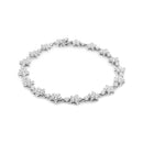 14K White Gold 1 1/5 Cttw Round Diamond Flower Blossom Link Bracelet (H-I Color, SI1-SI2 Clarity) - Size 7"-5